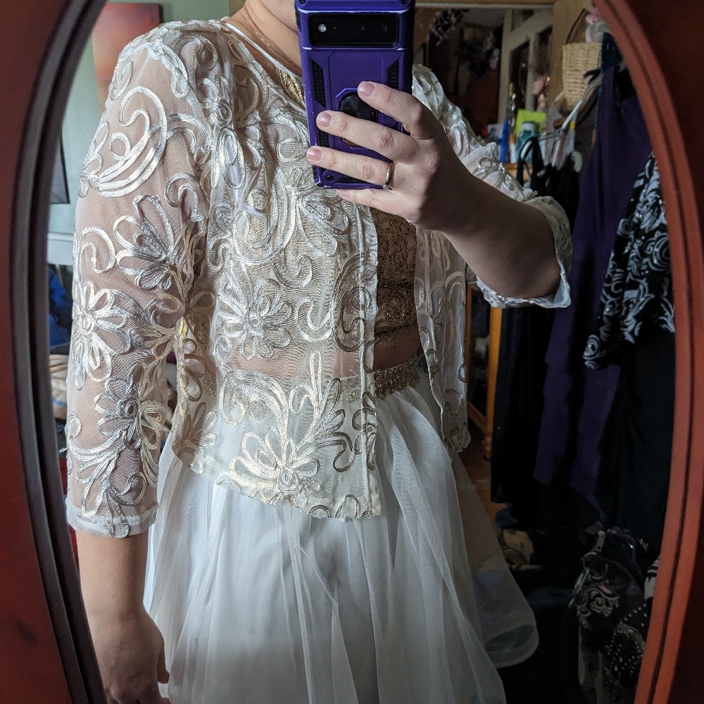 3 pieces dress top, skirt and jacket